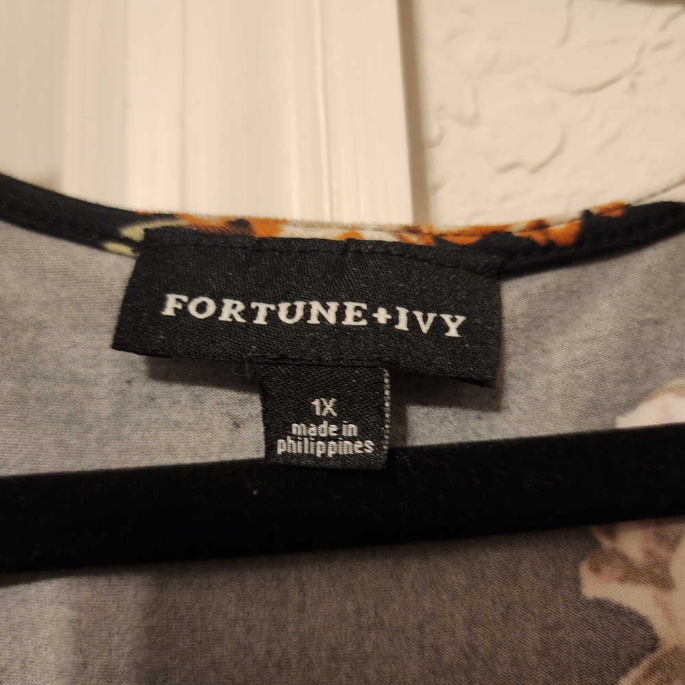 Fortune+Ivy Floral Hi-Low Midi Wrap Around Dress Short Sleeves Size 1X - Picture 8 of 8